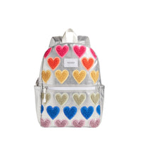 State Bags Fuzzy Hearts Metallic Backpack