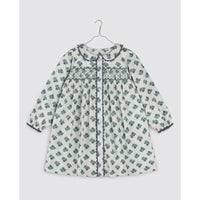 Little Cotton Clothes Hollyhock Floral Teal Kate Dress