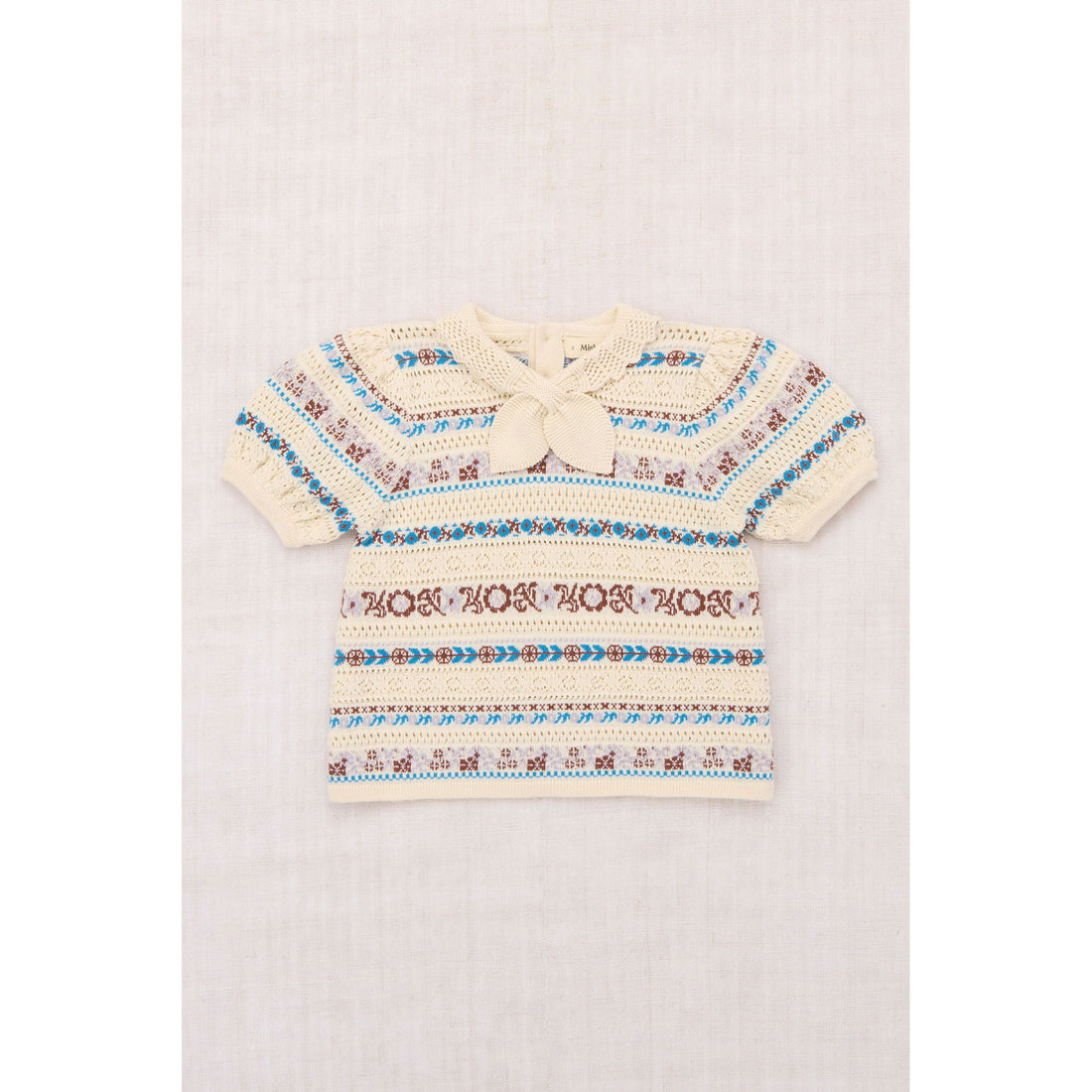 Misha and Puff Marzipan Eyelet Ribbon Katya Blouse