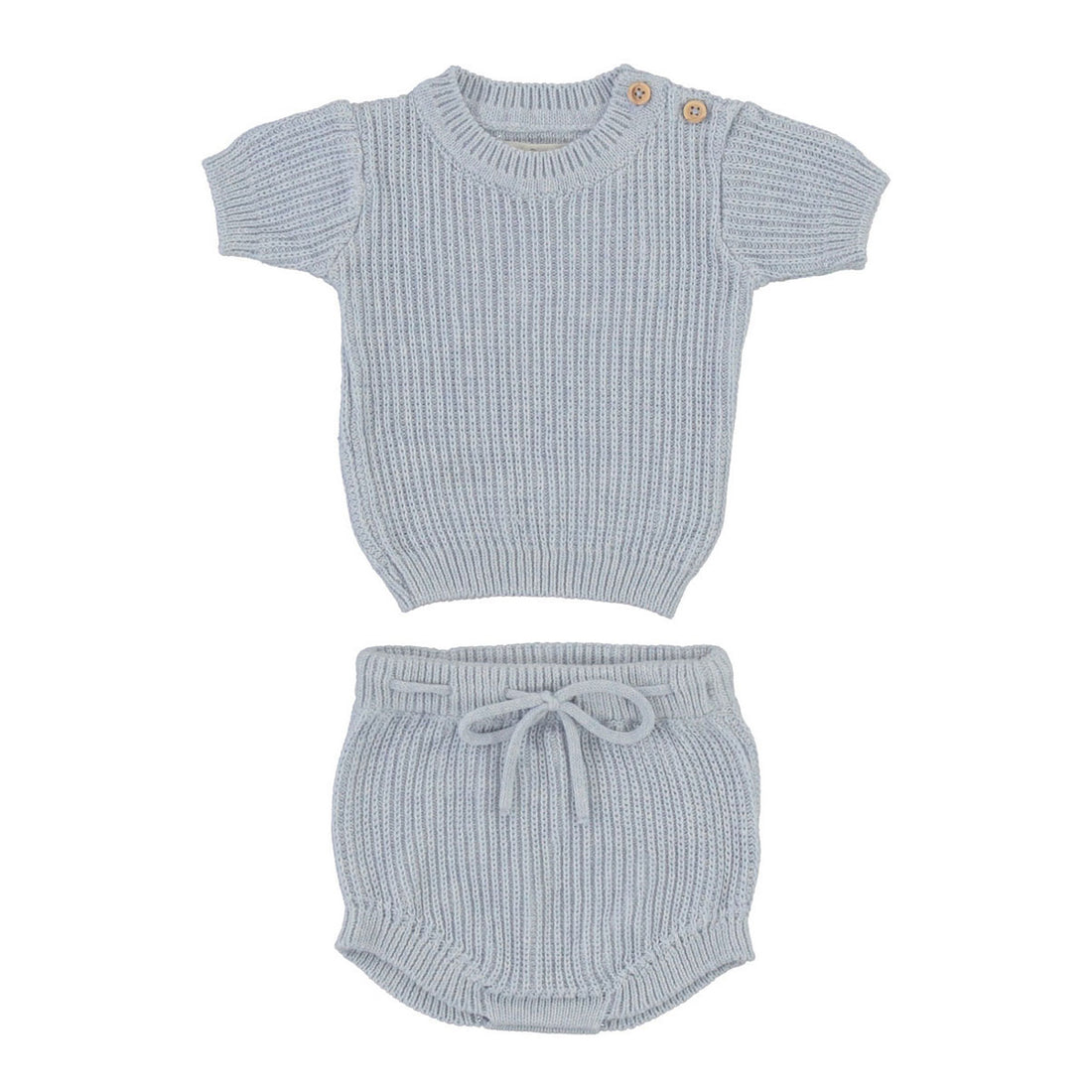 Bebe Organic Blue Melange Knit Kelly Baby Set