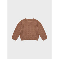 Louisiella Deep Orange Stern Knit Baby Cardigan