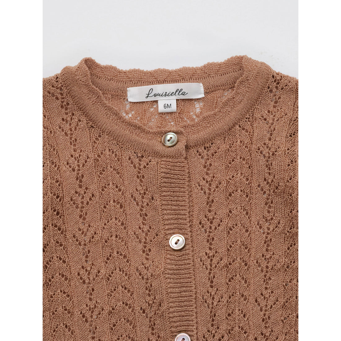 Louisiella Deep Orange Stern Knit Baby Cardigan
