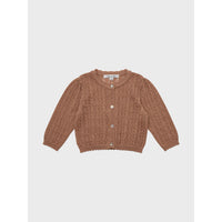 Louisiella Deep Orange Stern Knit Baby Cardigan