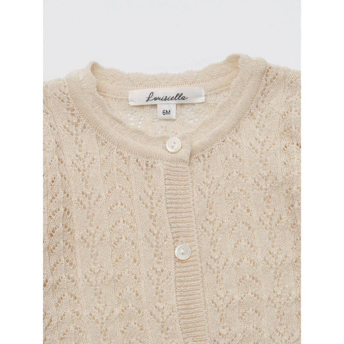 Louisiella Light Beige Stern Knit Cardigan