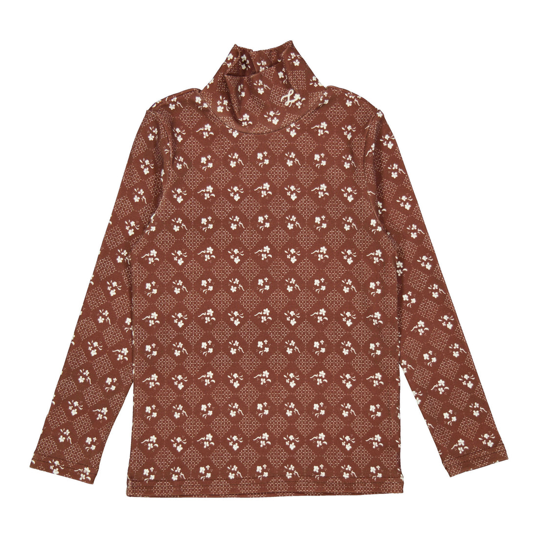 L by Ladida Brown Floral Trellis Turtleneck