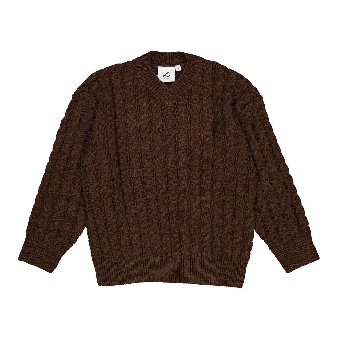 L by Ladida Brown Cable Knit Sweater