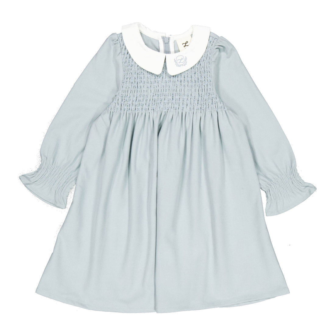 L by Ladida Blue Wool Smocked Dress