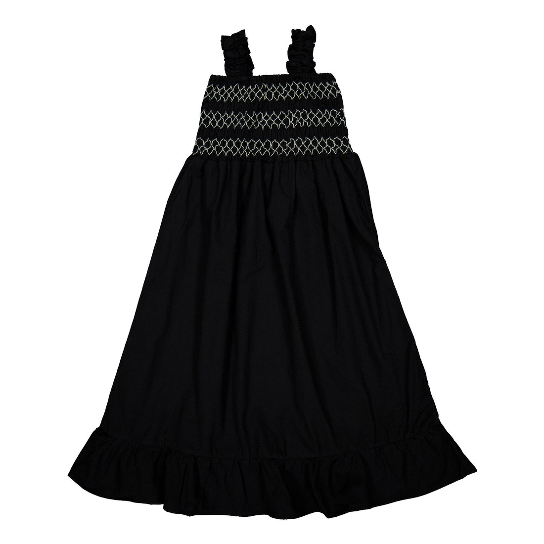 L by Ladida Black Smocked Maxi Jumper
