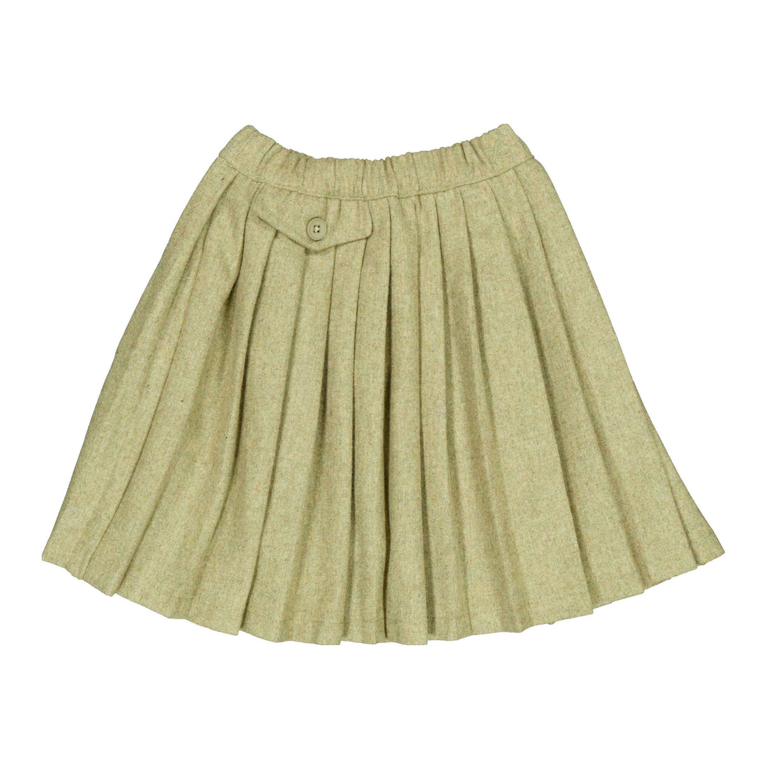 L by Ladida Moss Green Wool Pleated Skirt