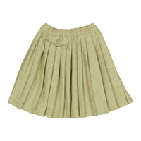 L by Ladida Moss Green Wool Pleated Skirt