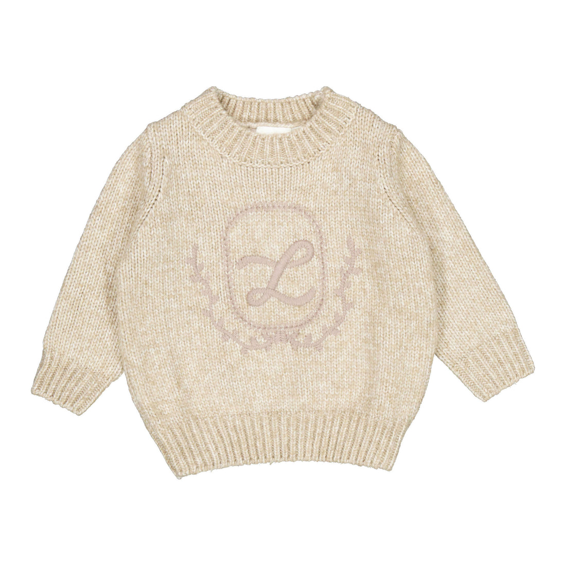 L by Ladida Brown Emblem Baby Sweater