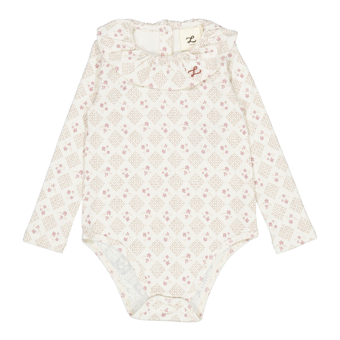 L by Ladida Cream Floral Trellis Onesie