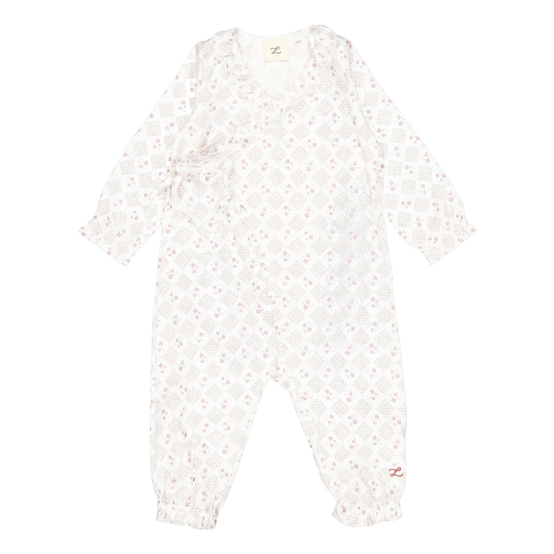 L by Ladida Cream Floral Trellis Gauze Onesie