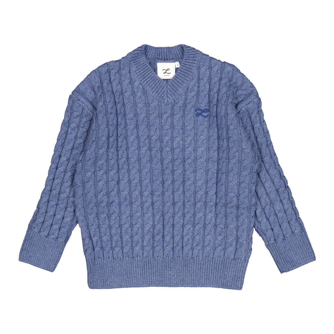 L by Ladida Slate Cable Knit Sweater