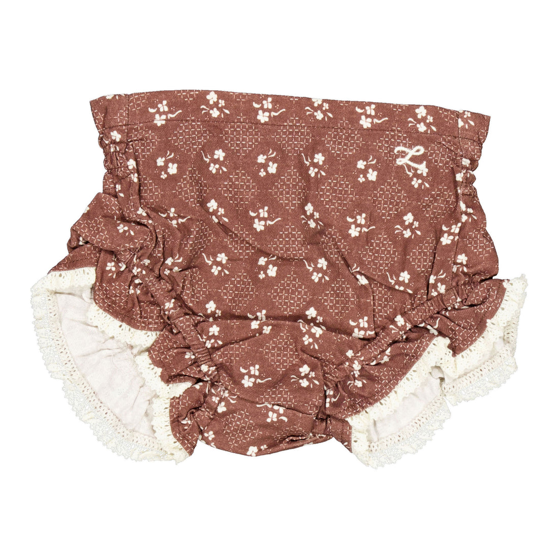 L by Ladida Brown Floral Trellis Ruffle Bloomer