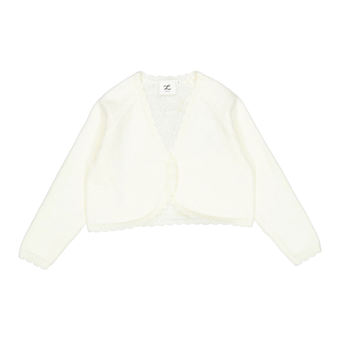 L by Ladida Cream Scalloped Cardigan
