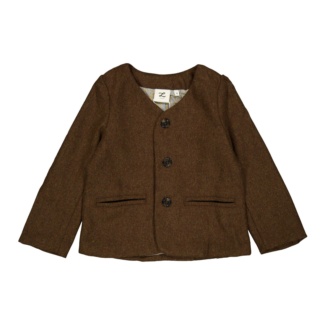 L by Ladida Brown Mosaic Lined Blazer