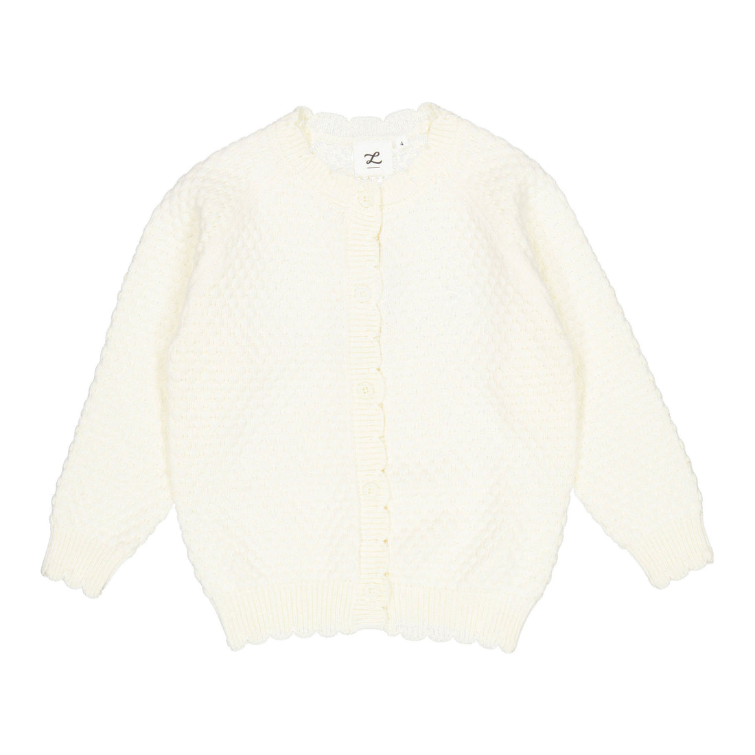L by Ladida Cream Textured Knit Cardigan