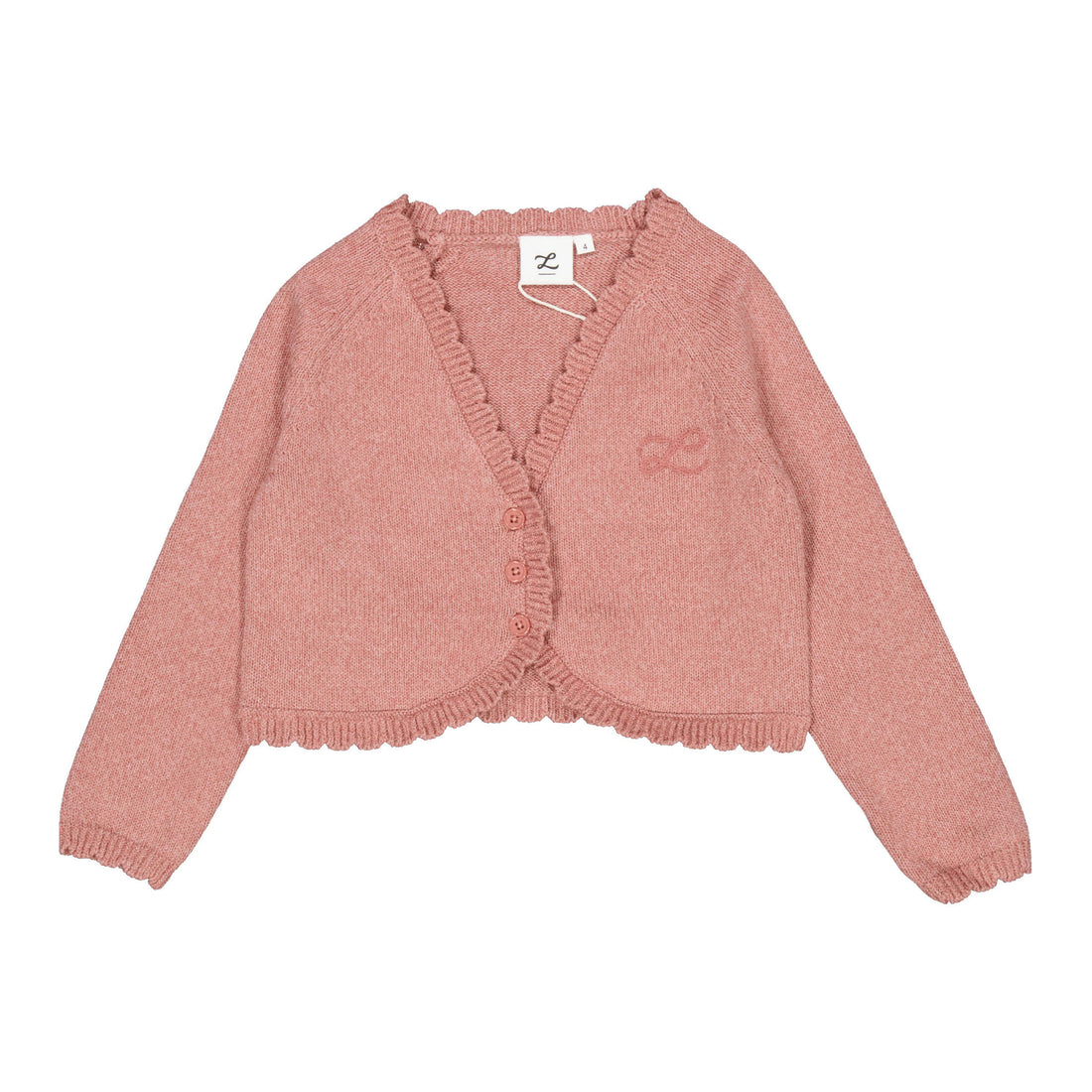 L by Ladida Pink Scalloped Cardigan
