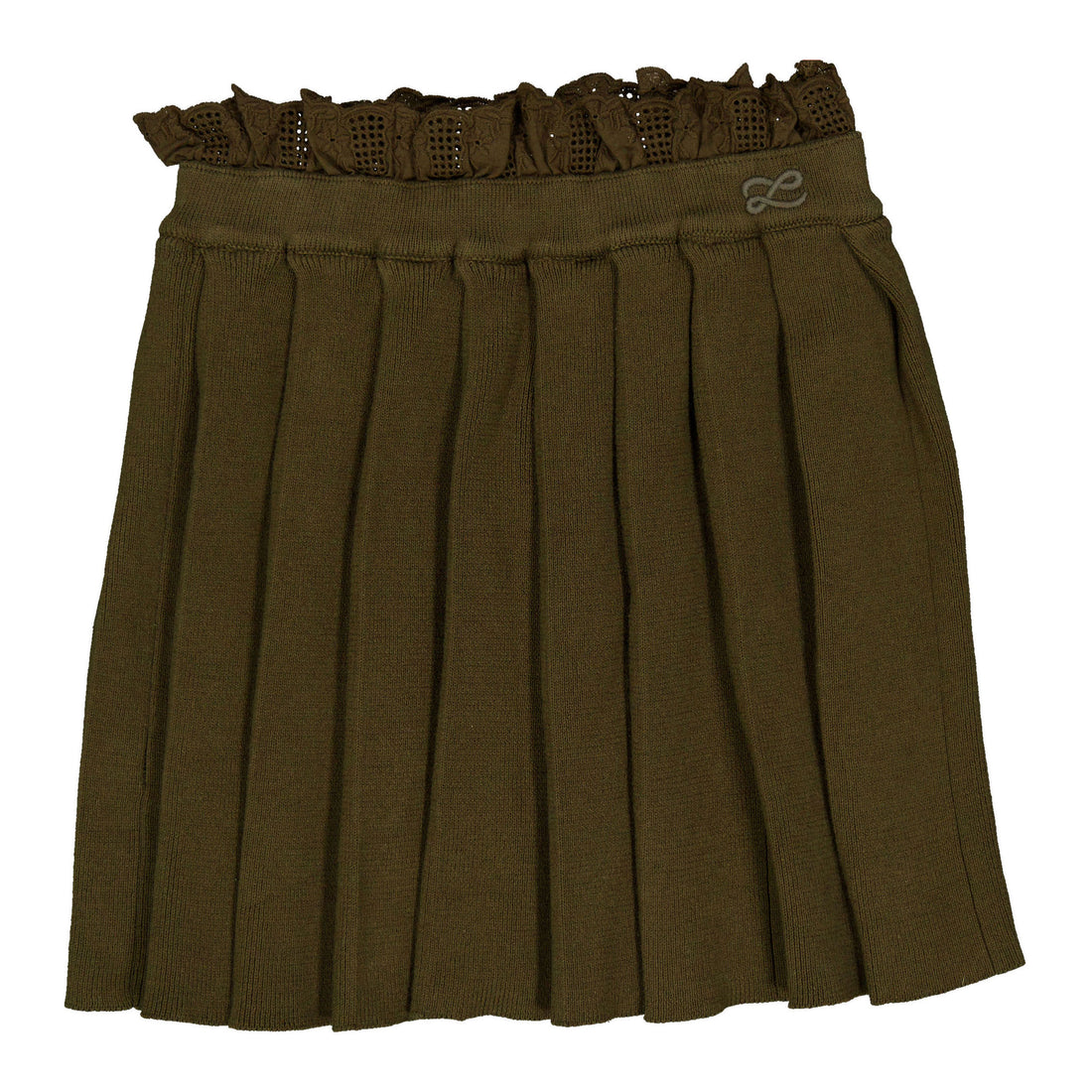 L by Ladida Silken Moss Knit Eyelet Trim Skirt