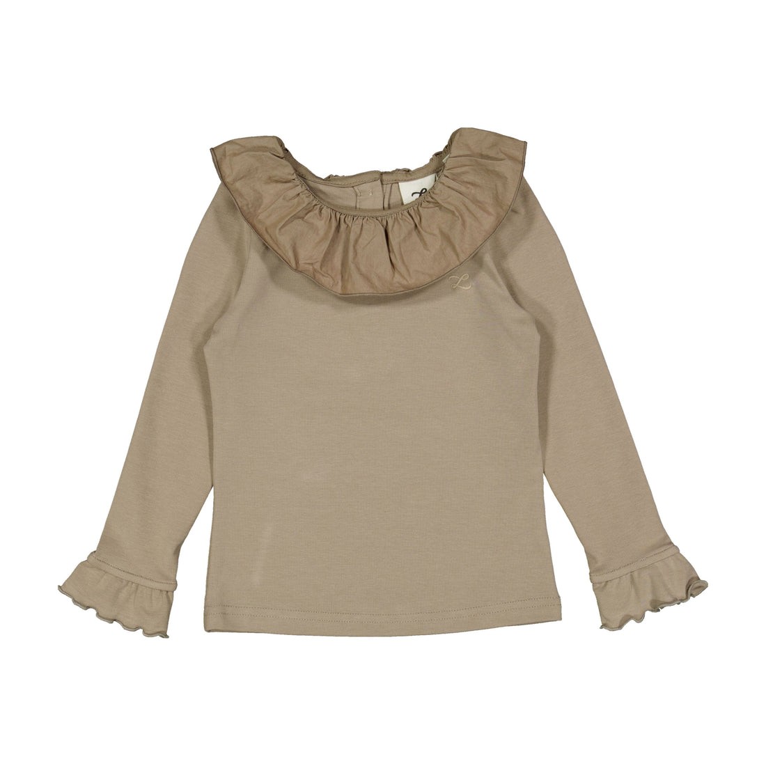 L by Ladida Taupe Ruffle Shirt