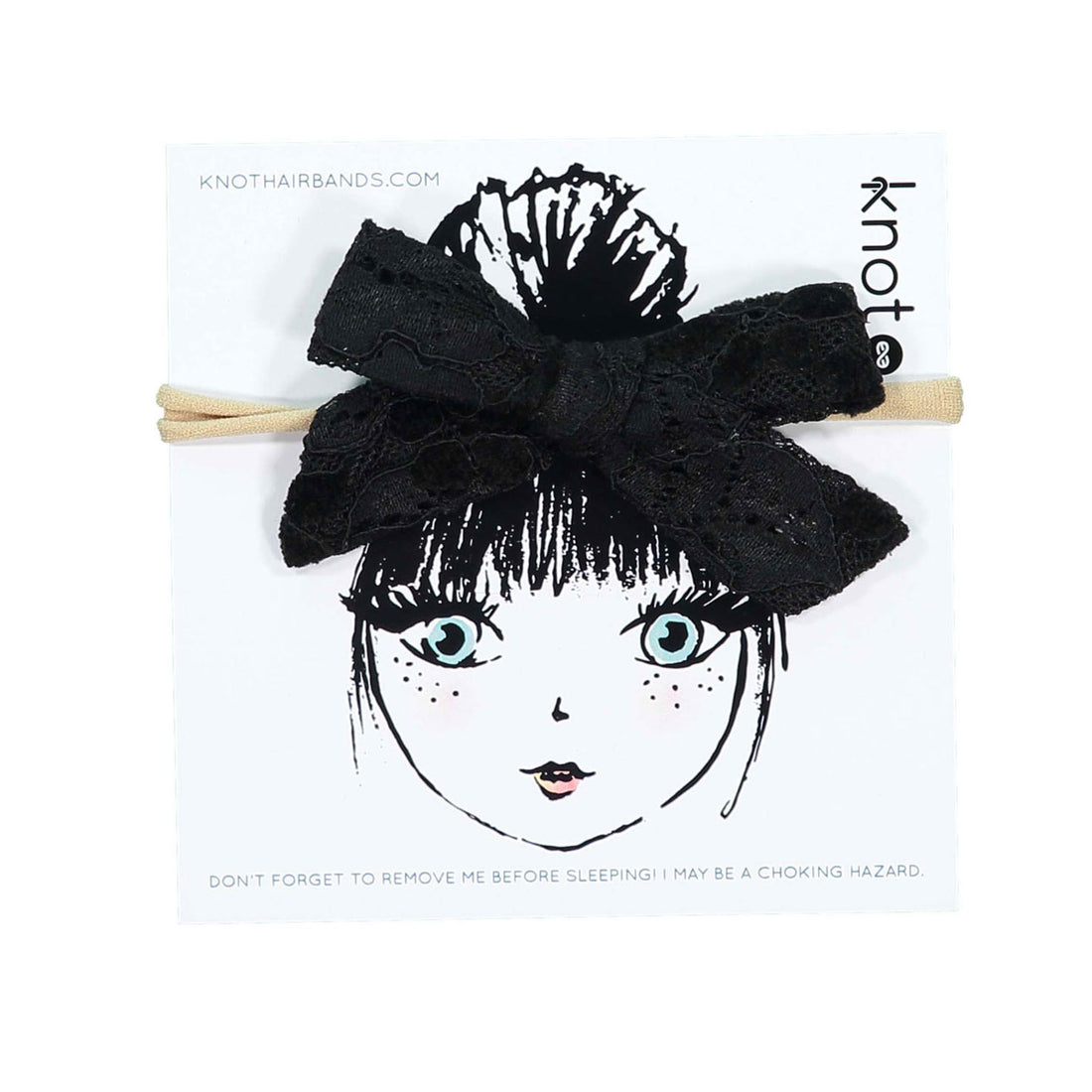 Knot Hairbands  Black Lace Mini Bow Band