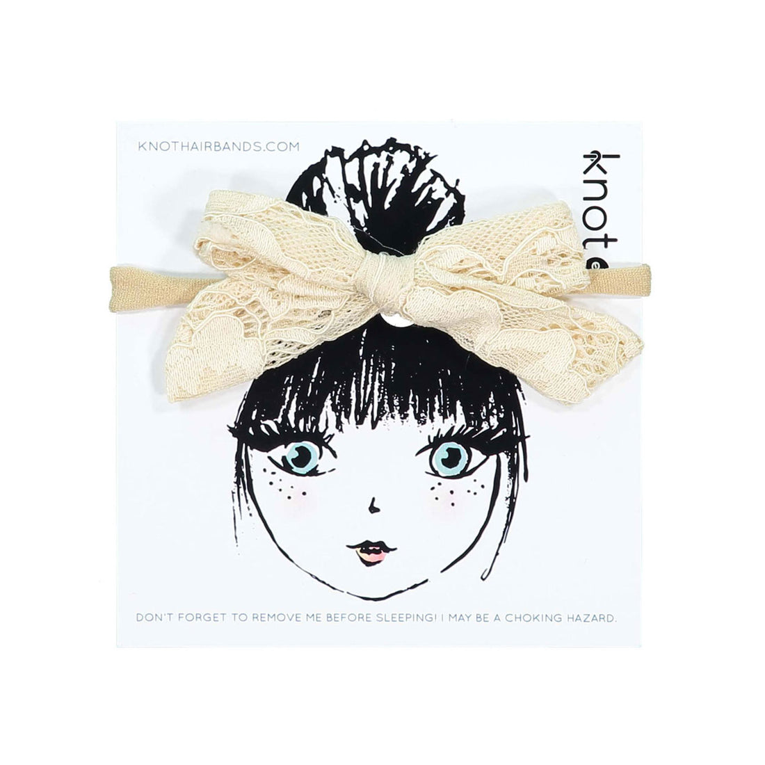 Knot Hairbands  Cream Lace Mini Bow Band