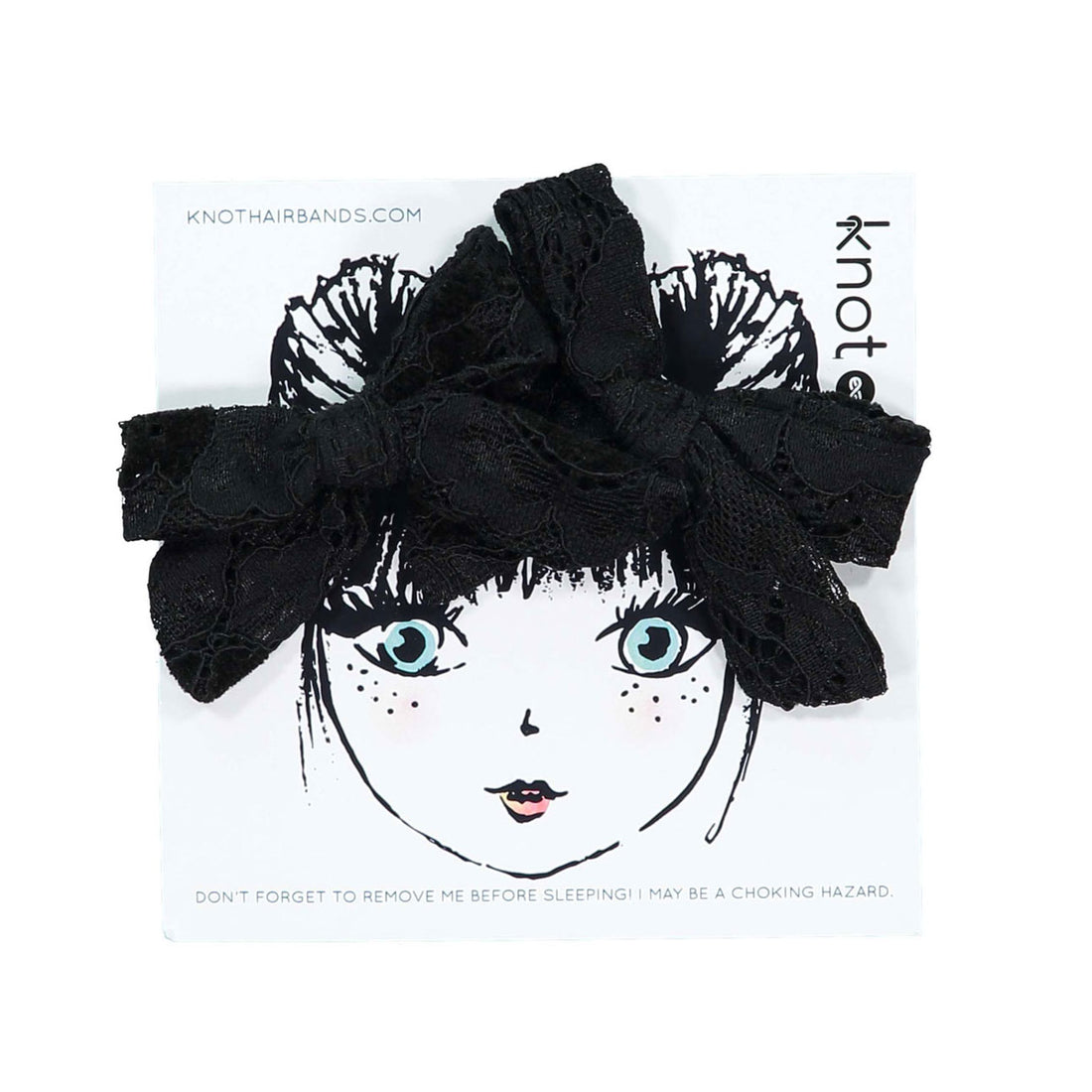 Knot Hairbands  Black Lace Mini Bow Set