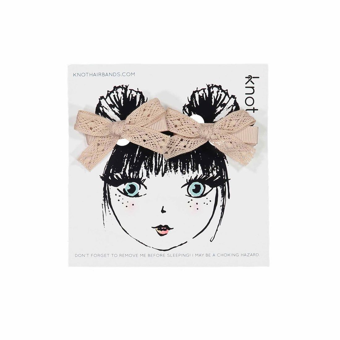 Knot Hairbands Blush Lace Ribbon Bow Set