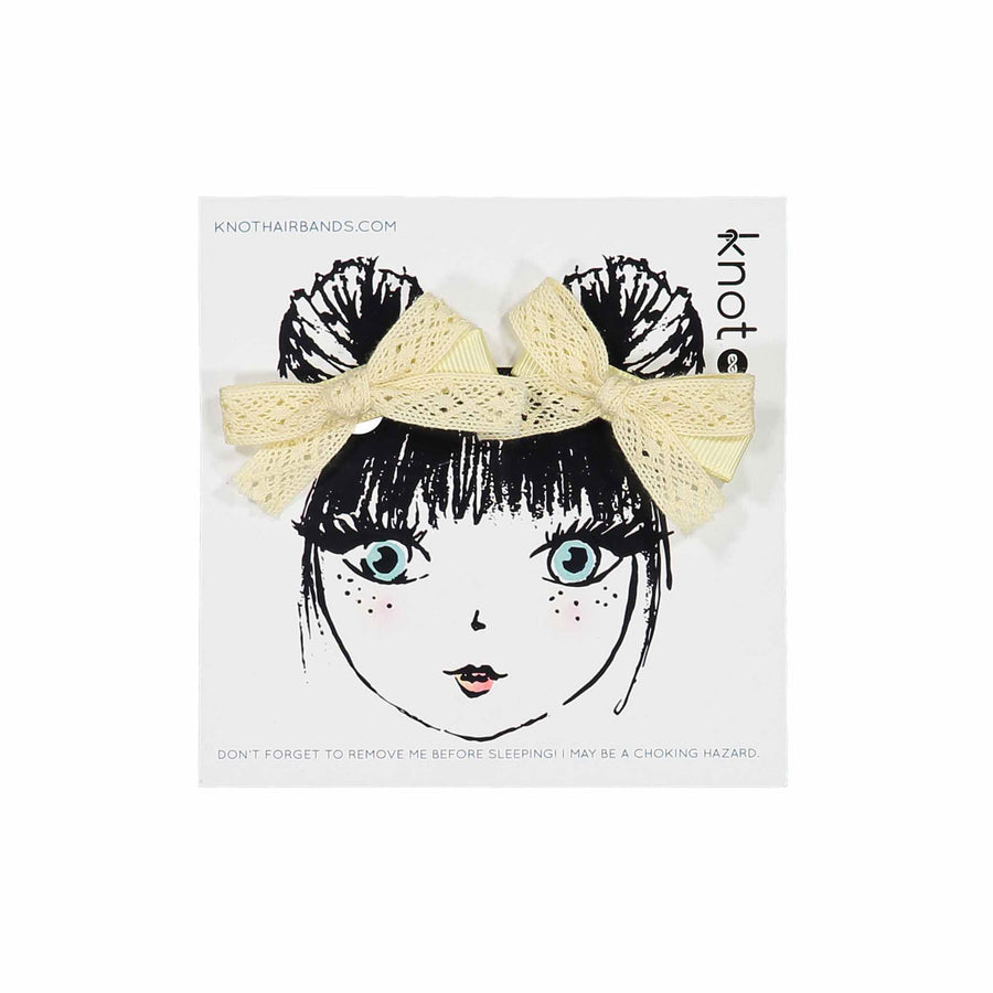Knot Hairbands Butter Lace Ribbon Bow Set