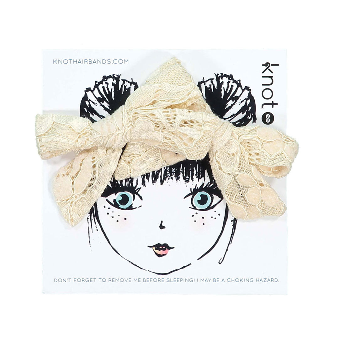 Knot Hairbands  Cream Lace Mini Bow Set