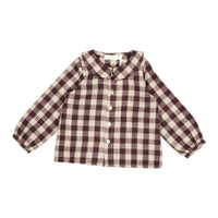Coco Blanc Burgundy Gingham Plaid Shirt