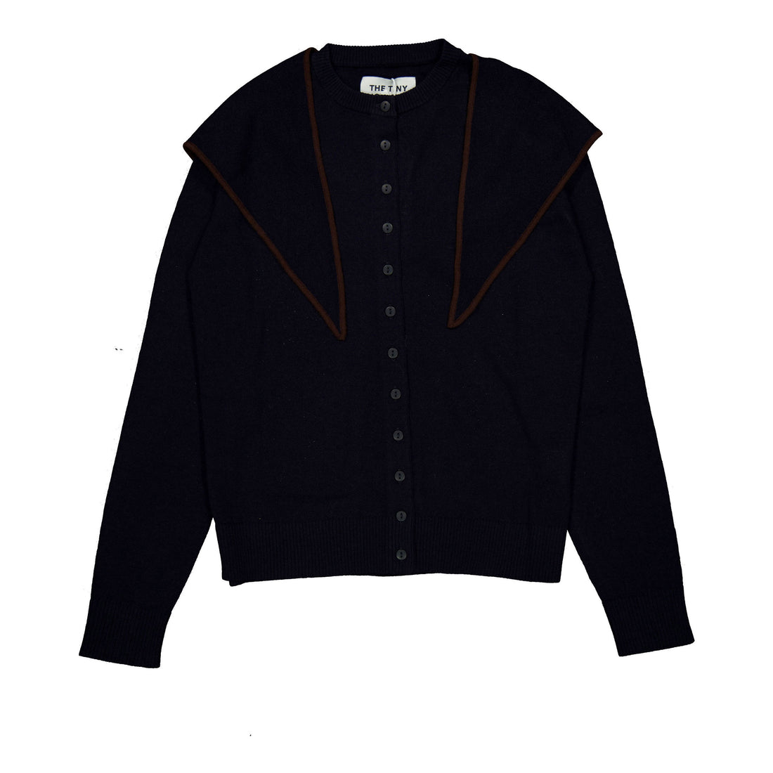 The Tiny Big Sister Navy Scarf Neck Lara Cardigan