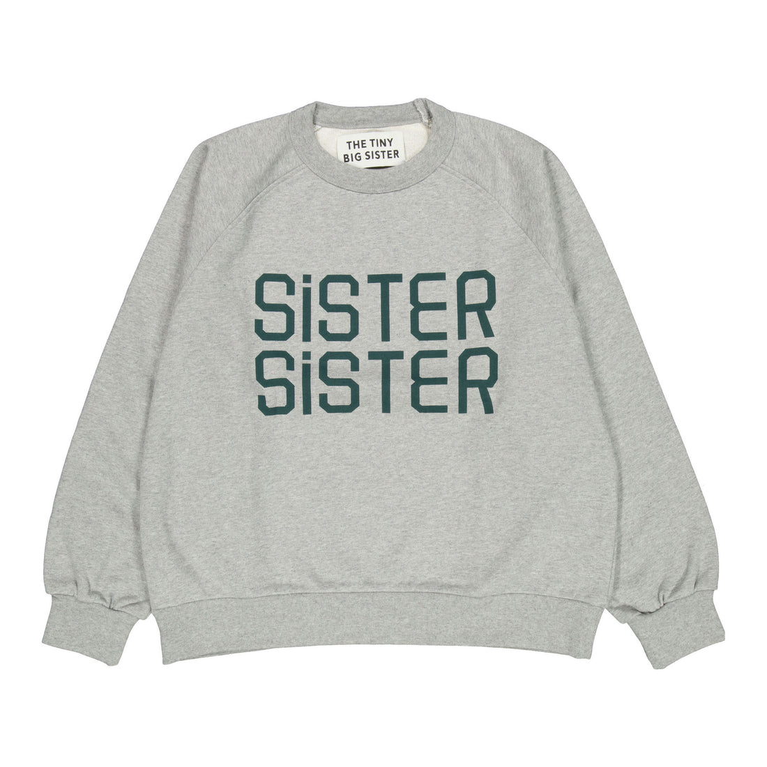The Tiny Big Sister Medium Grey Heather Sister Sweatshirt