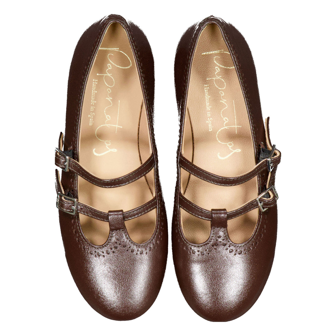 Papanatas Brown Double T-Strap Mary Jane