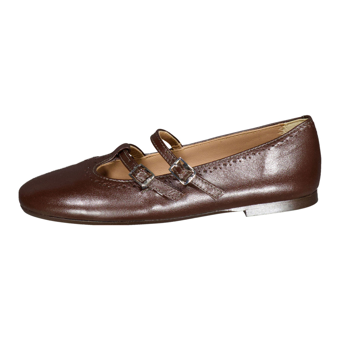Papanatas Brown Double T-Strap Mary Jane