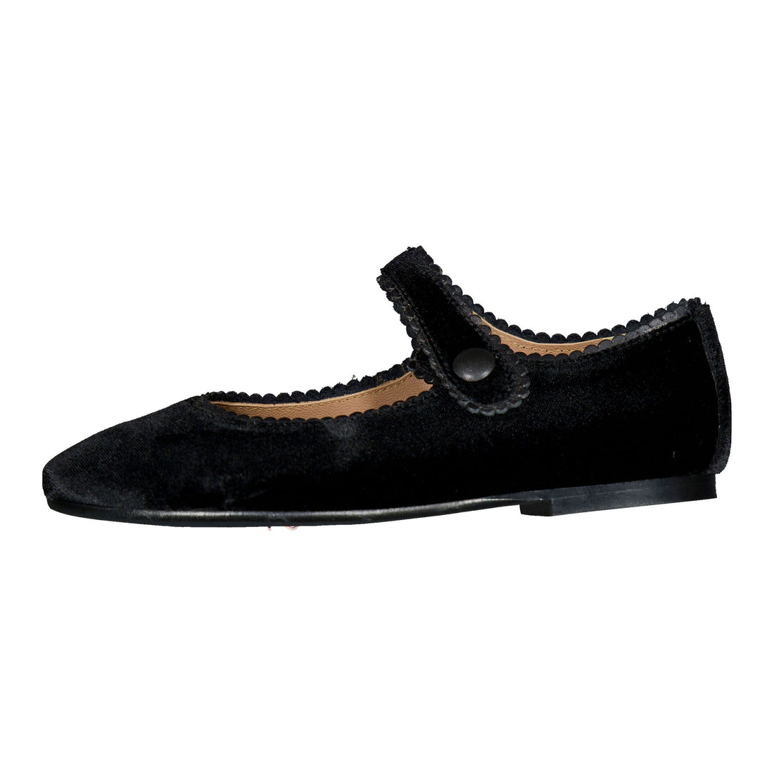 Papanatas  Black Velvet Trim Mary Janes
