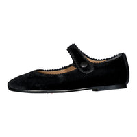 Papanatas  Black Velvet Trim Mary Janes