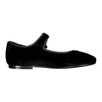 Papanatas  Black Velvet Trim Mary Janes