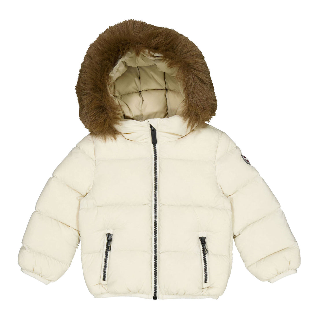 Colmar Nude Faux Fur Quilted Baby Jacket