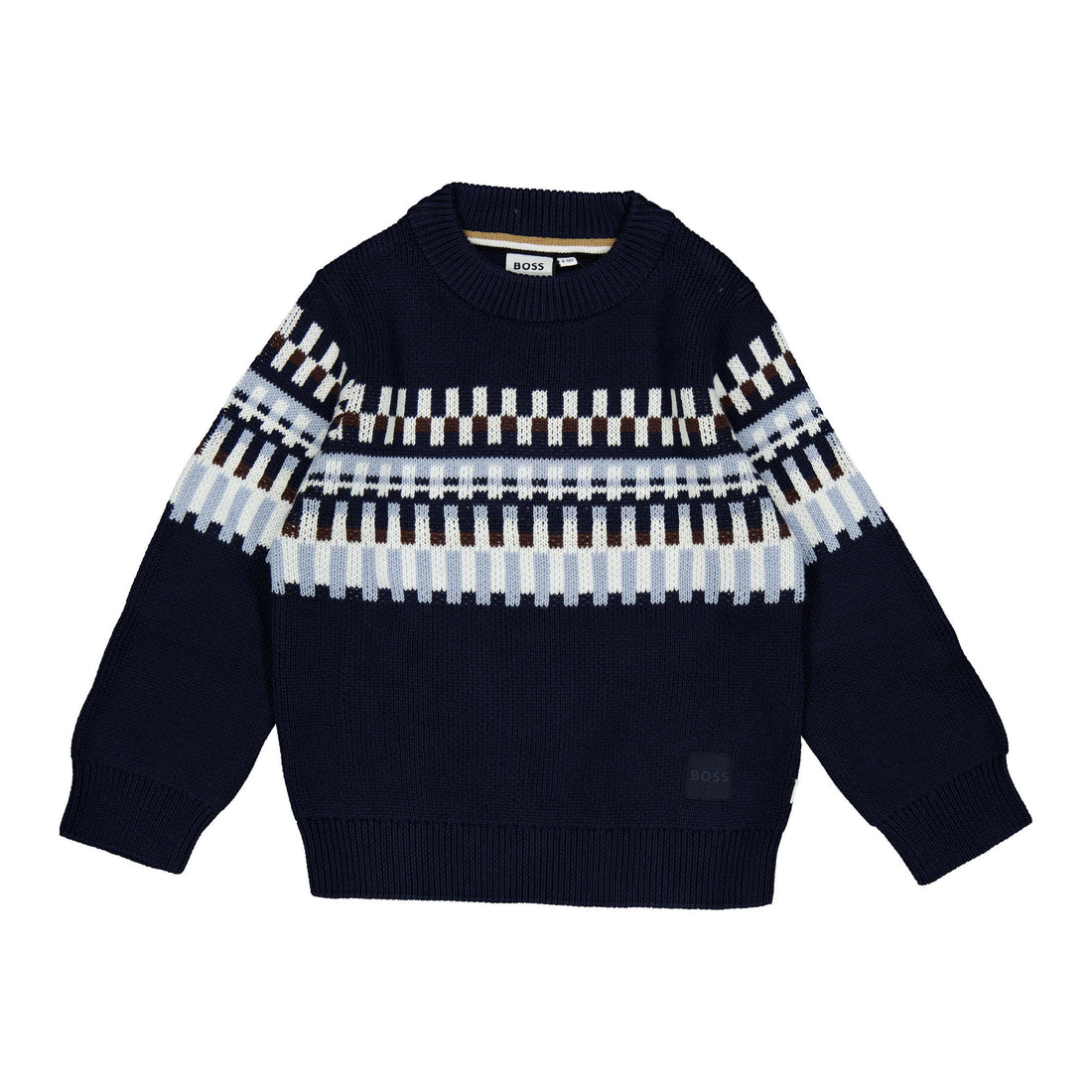 Hugo Boss Navy Colorful Pattern Sweater