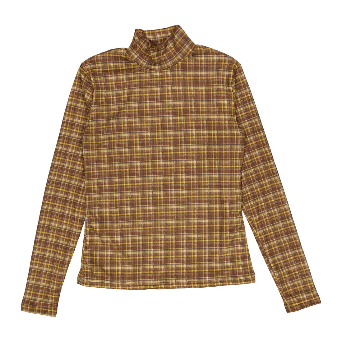 Ava and Lu Brown Plaid Turtleneck