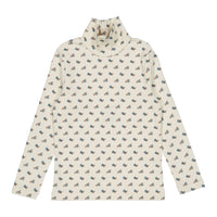 L by Ladida Blue Floral Turtleneck