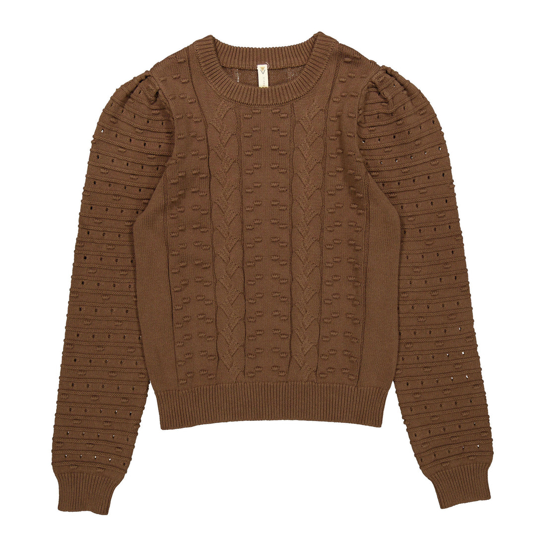 Ava and Lu Brown Chunky Sweater
