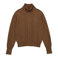 Ava and Lu Brown Turtleneck Sweater