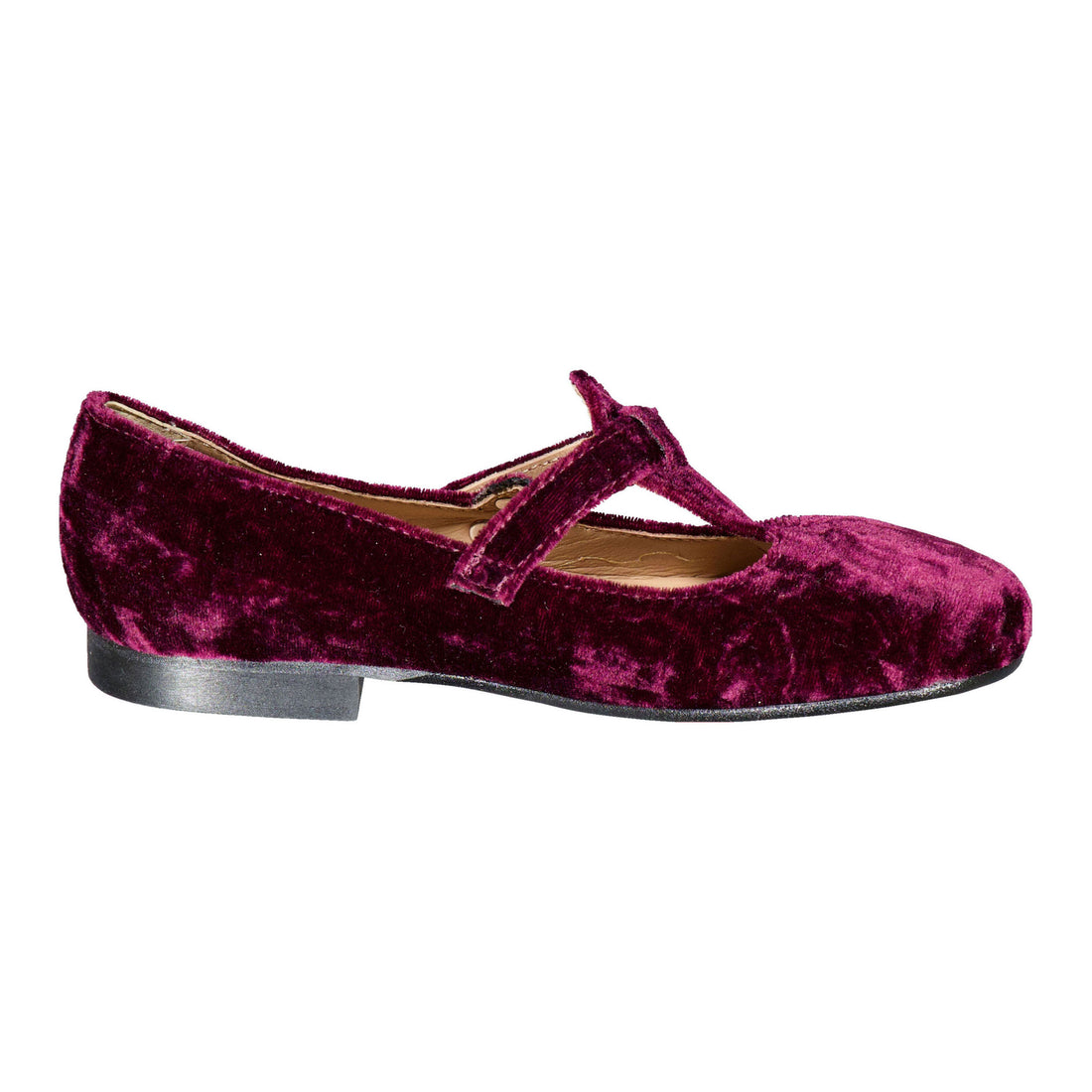 Papanatas  Burgundy Velvet Low Cut Mary Janes