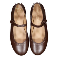 Papanatas Brown Eyelet Mary Jane