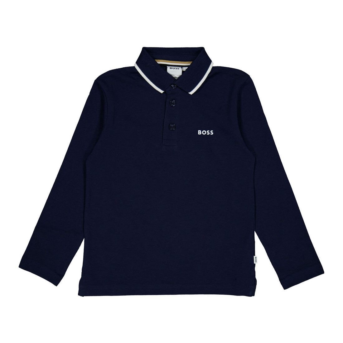Hugo Boss Navy Contrast Trim Collar Polo