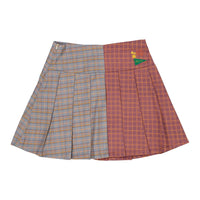 1984 Patchwork Plaid Pleated Skirt
