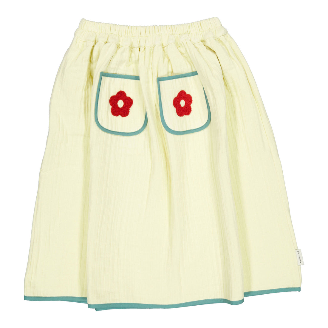 Piupiuchick Ecru / Red Flowers Knee-Length Skirt